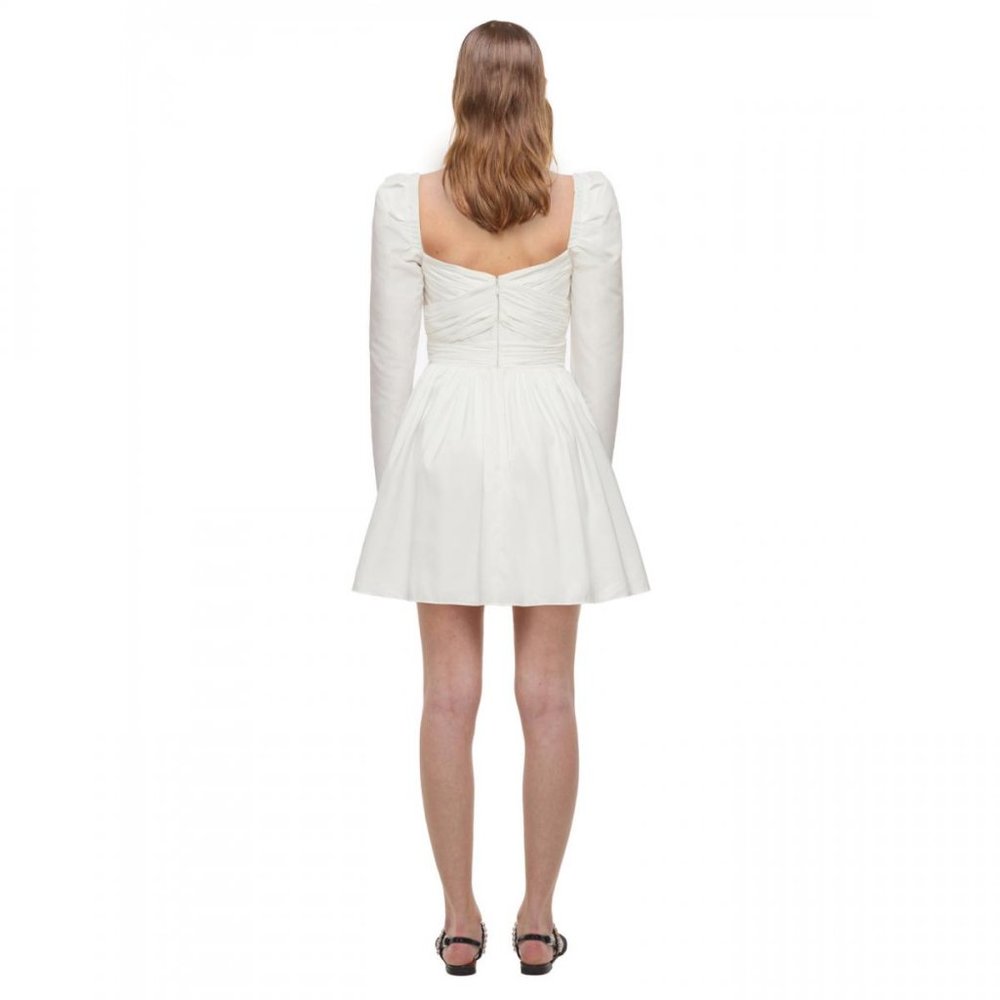 Self-Portrait White Taffeta Mini Dress  - US 6 - BRAND NEW WITH TAGS - Picture 7 of 10